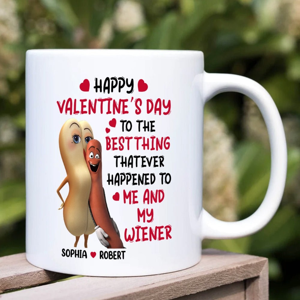 Happy Valentine’s Day To Me And My Wiener Couple Mug Personalized Coffee Mug