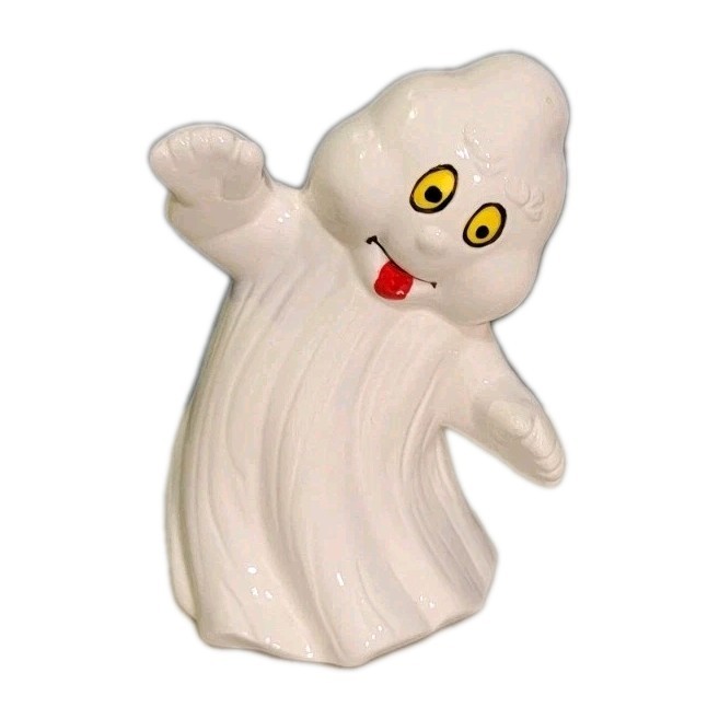 Vintage Small Ceramic Ghost Halloween Figurine 4