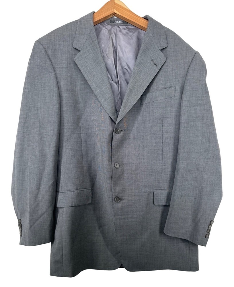 Hart Schaffner Marx Foley Gray Micro-Check Wool Suit Coat Size 44