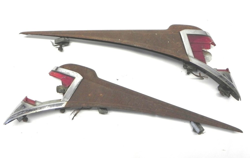 1949 DESOTO TAIL LIGHT HOUSINGS R&L MOPAR #1300584 & 1300582 SURFACE RUST/PITTED