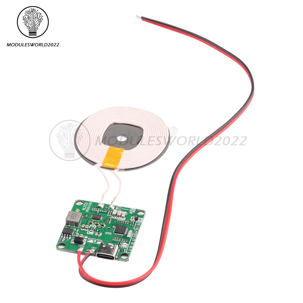 20W 5V 12V Fast Charging Wireless Charger Transmitter Type-C USB Coil Module US