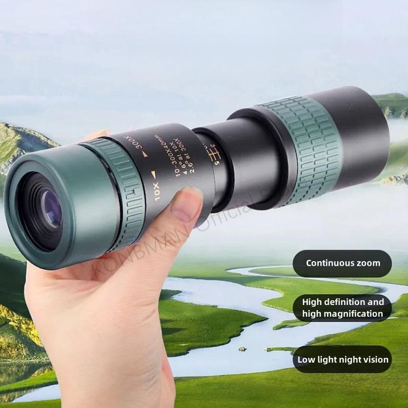 10-300x Zoom Monocular Telescope Hunting Plastic Multicolor Modern Waterproof
