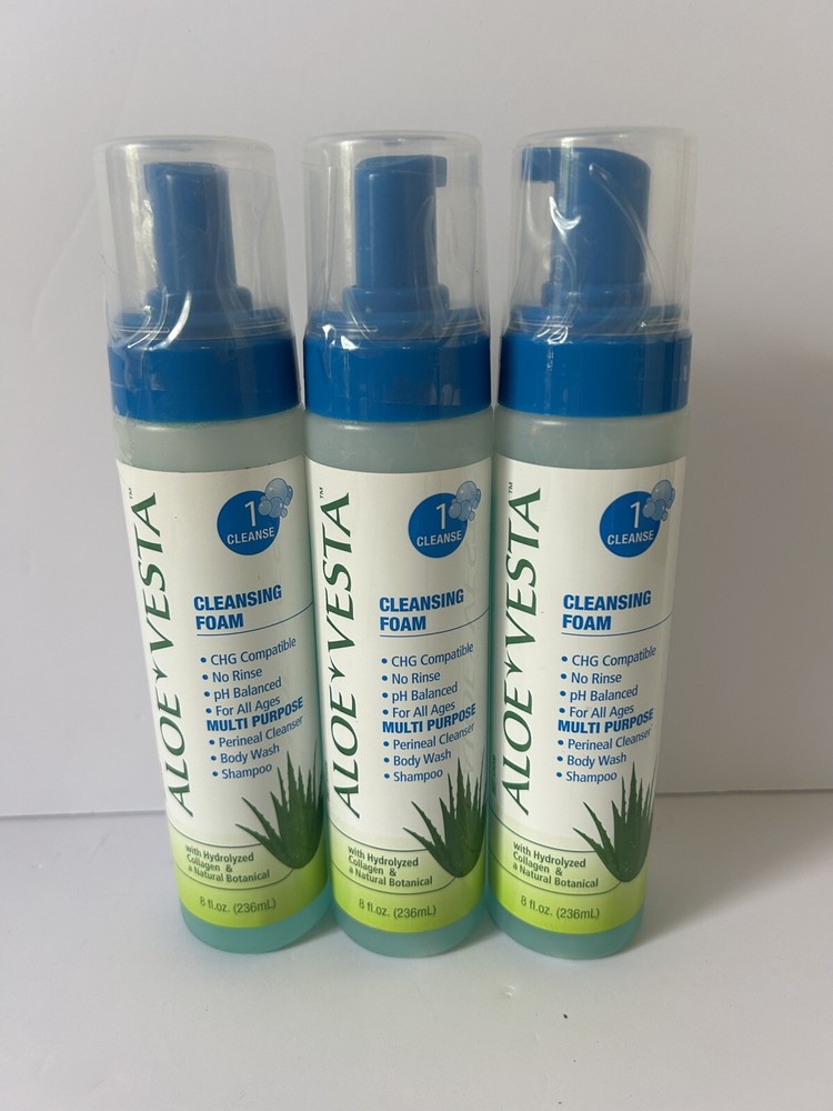 3X ALOE VESTA Cleansing Foam 1 Bathe & Cleanse Multi Purpose Perineal Cleanser
