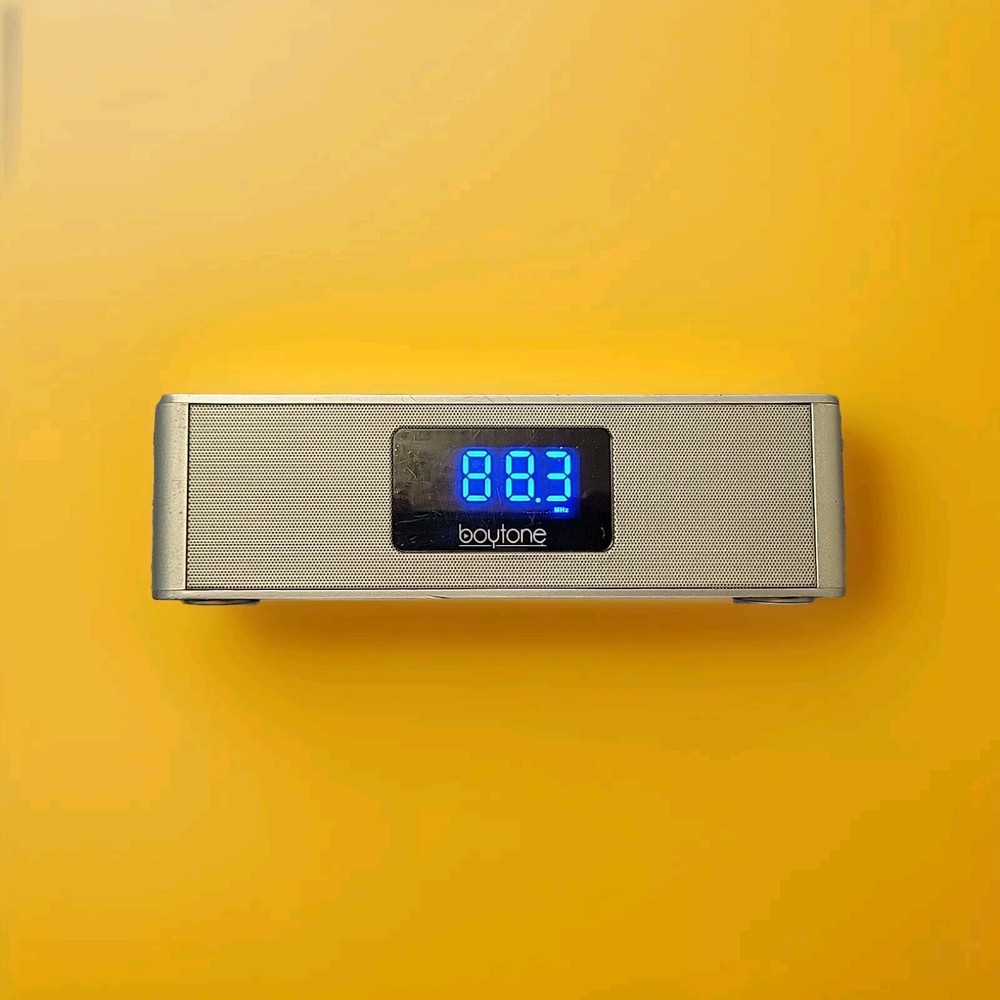 Boytone BT-88CB Portable Wireless Bluetooth Speaker FM Radio Alarm Clock Tested