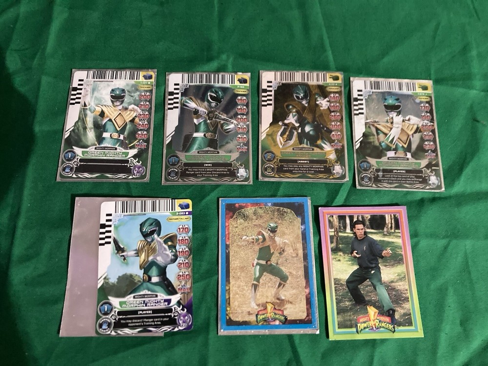 Power Rangers Action Card ACG Green Ranger Lot 4-111 P-184 1-078 1-077 3-083