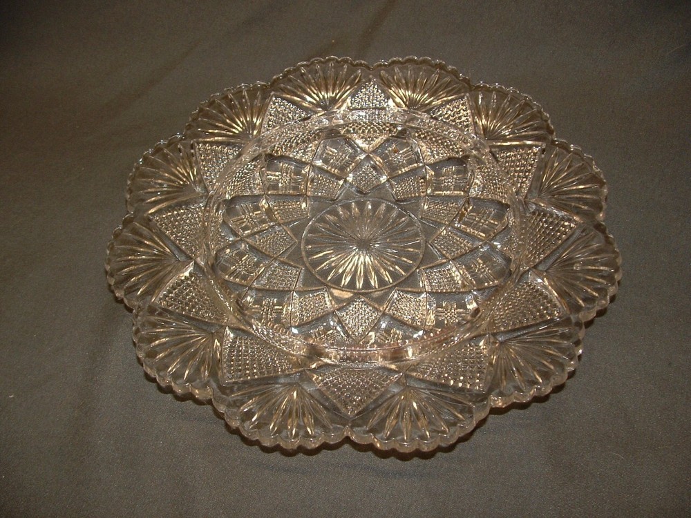Vintage 6-Inch Federal Glass Heritage Cut Glass Dip Dish Intricate 1940s Design
