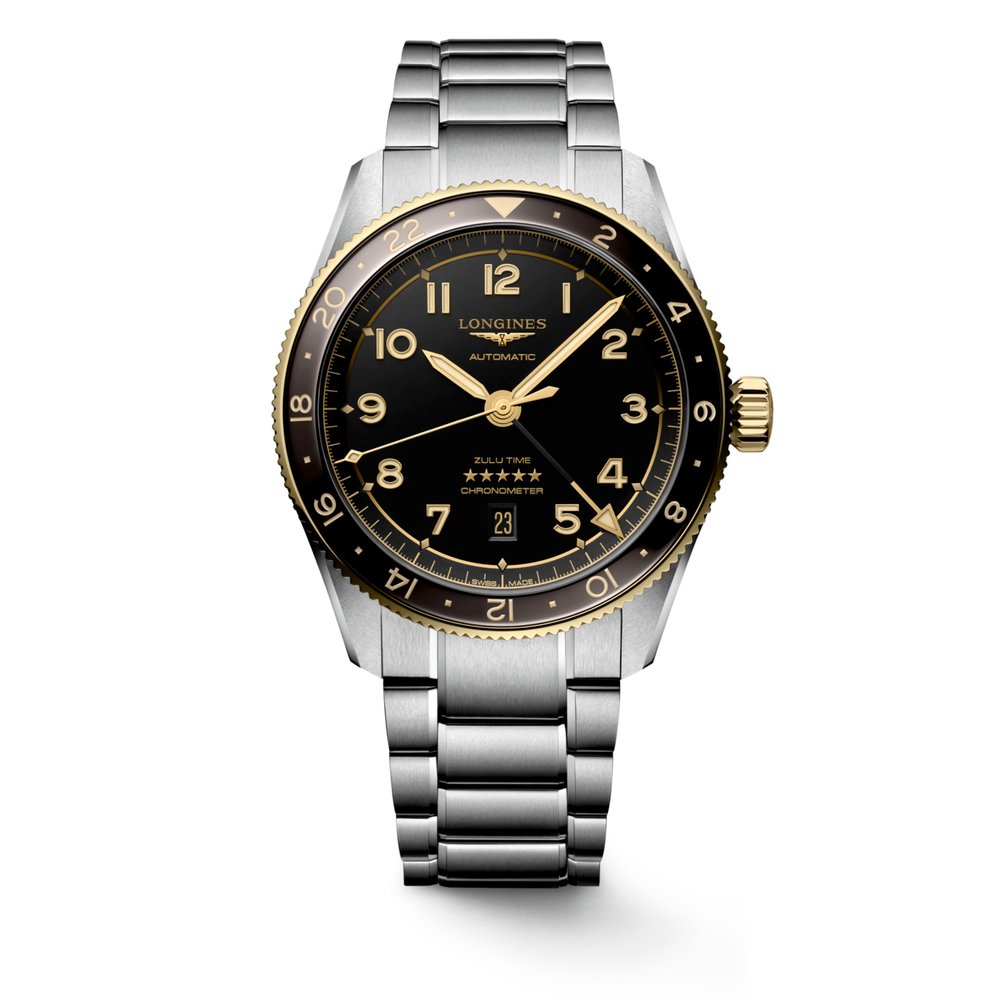 Longines Spirit Zulu Time 42 MM Chronometer 18K Gold Cap 200 Watch L38125536