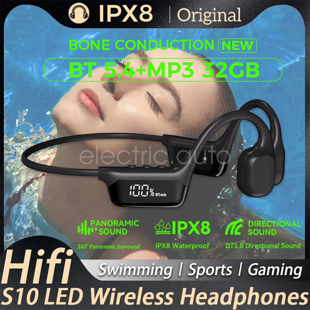 Wireless Bluetooth Bone Conduction Headphones for Swimming 32GB Waterproof