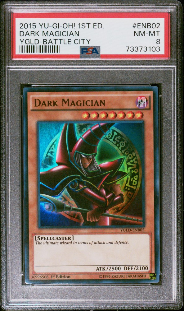 2015 Yu-Gi-Oh Yugi LD Battle City ENB02 Dark Magician PSA 8 Graded Card