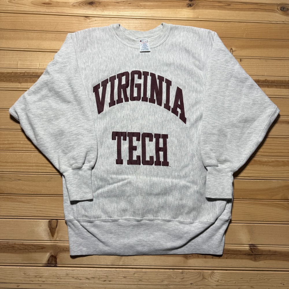 Vintage 90s Virginia Tech University Reverse Weave Crewneck Sweatshirt - Large