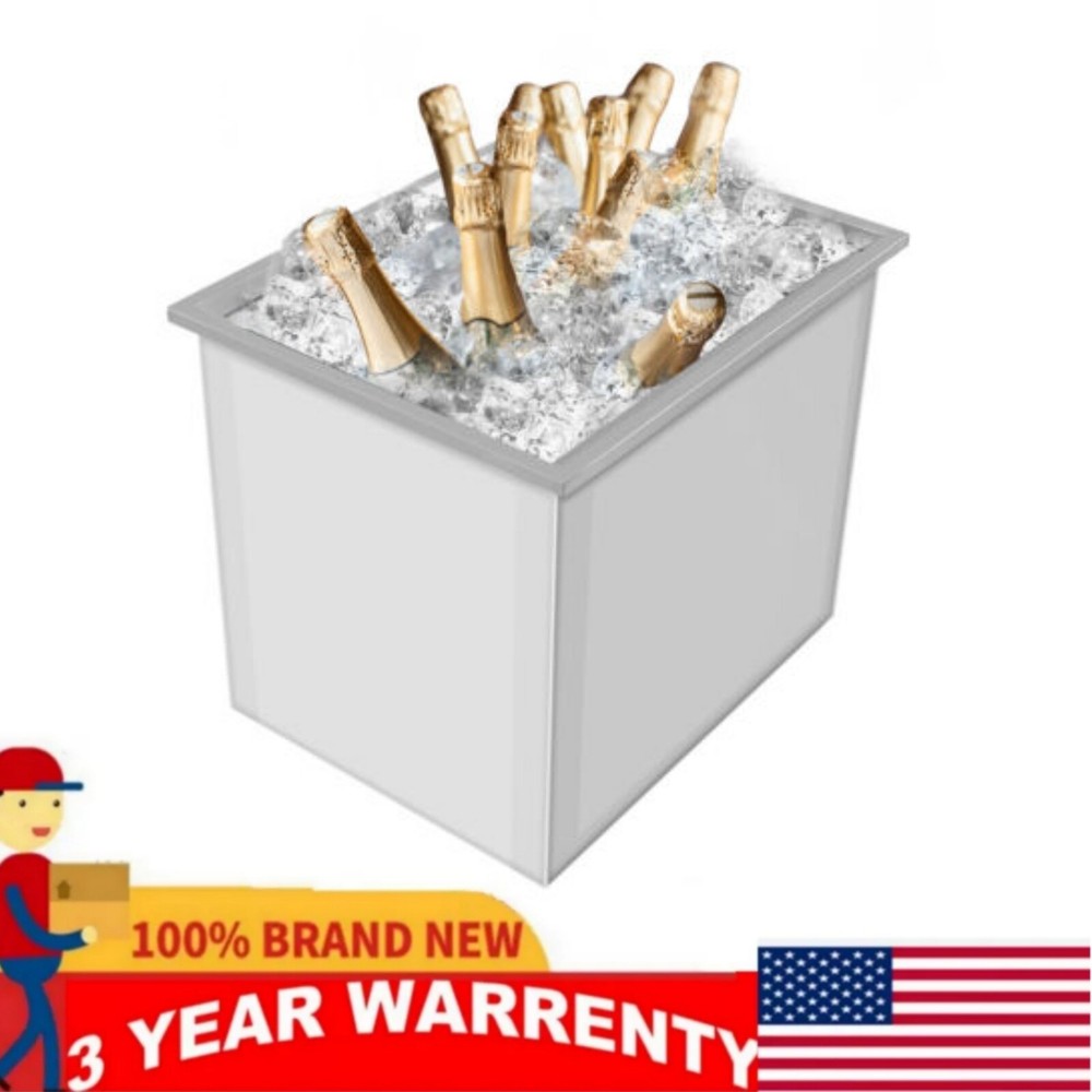 Cofre de hielo Drop In enfriador de hielo cerveza enfriador de bebidas isla de barbacoa 20,5*13,5*12,2 pulgadas