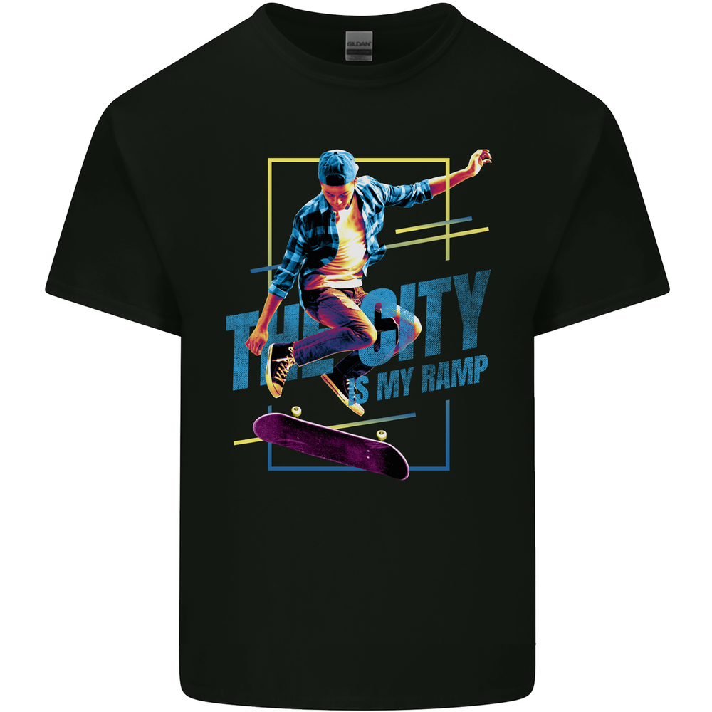 City is My Ramp Skateboarding Skateboard Mens Cotton T-Shirt Tee Top