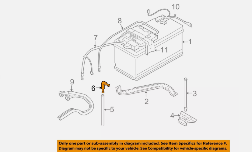 for BMW OEM 07-13 328i 3.0L-L6 Battery-Drain Hose Connector 61211377835