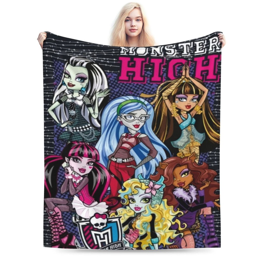 Monster High Cartoon Blanket, Super Soft Cozy Warm Flannel Blanket