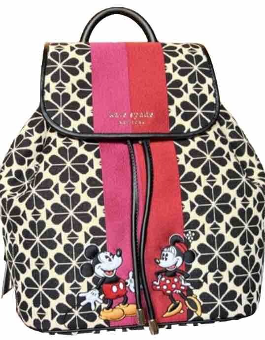 Kate Spade Disney Mickey Minnie 100 Years Flower Jacquard Backpack NWT