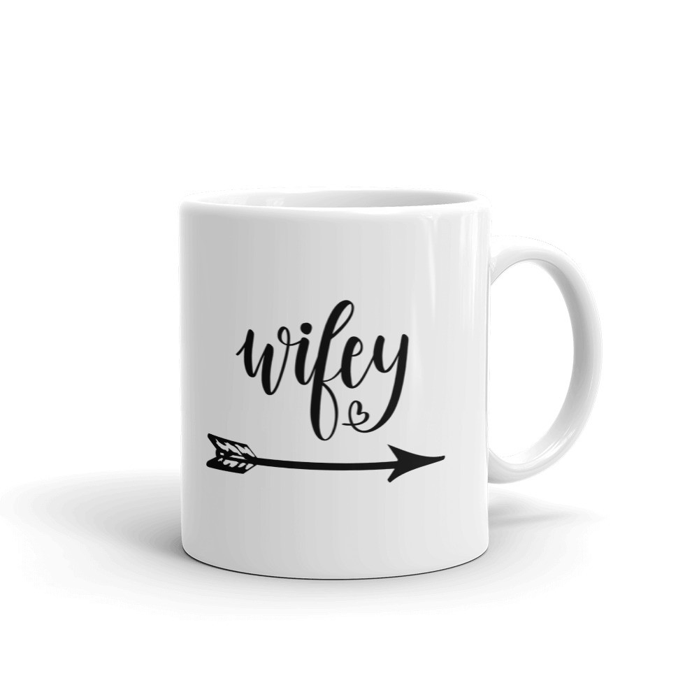 Wifey with Right Arrow Bride To Be Coffee Tea Ceramic Mug Office Work Cup Gift
