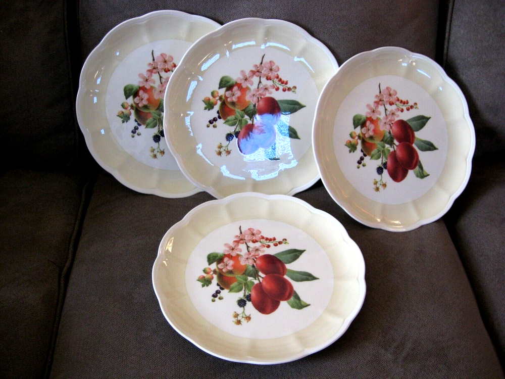 4 Orchard in Bloom by Lenox DINNER Plates PLUM  Blossoms - 10 7/8
