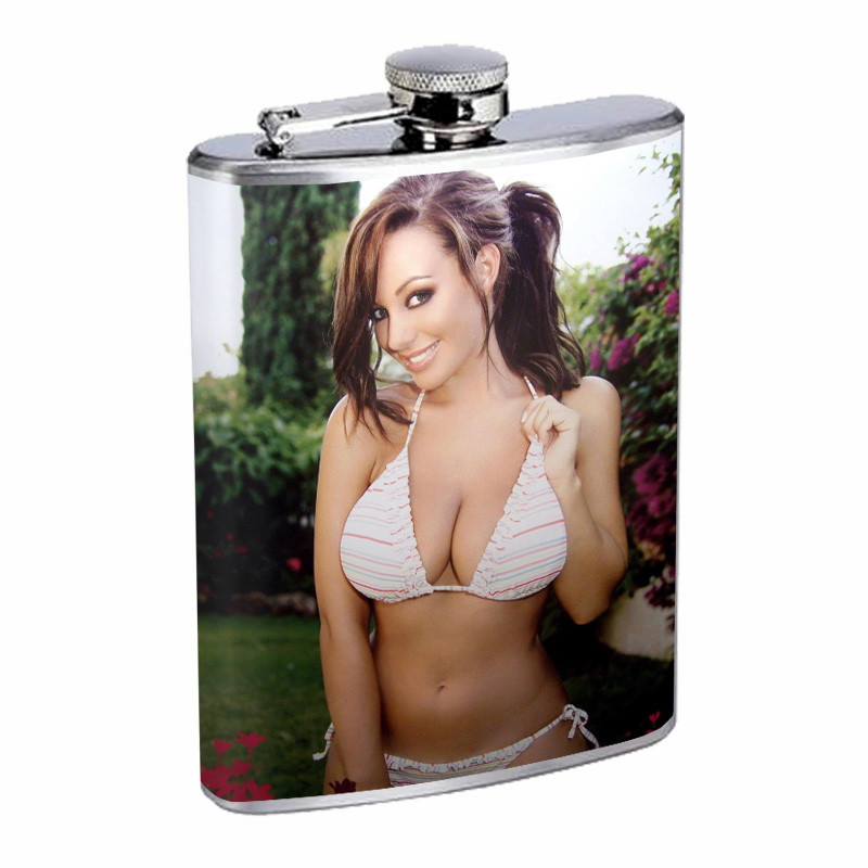 London UK Pin Up Girls D5 Flask 8oz Stainless Steel Hip Drinking Whiskey
