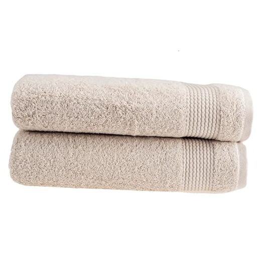 Premium Turkish Cotton Bath Towels 2-Pack in Ivory White