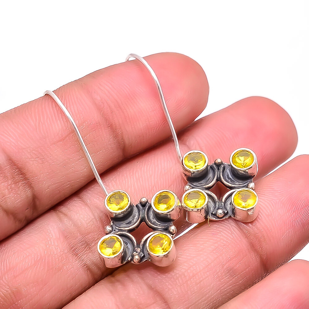 Citrine Designer Handmade 925 Sterling Silver Earring 1.56