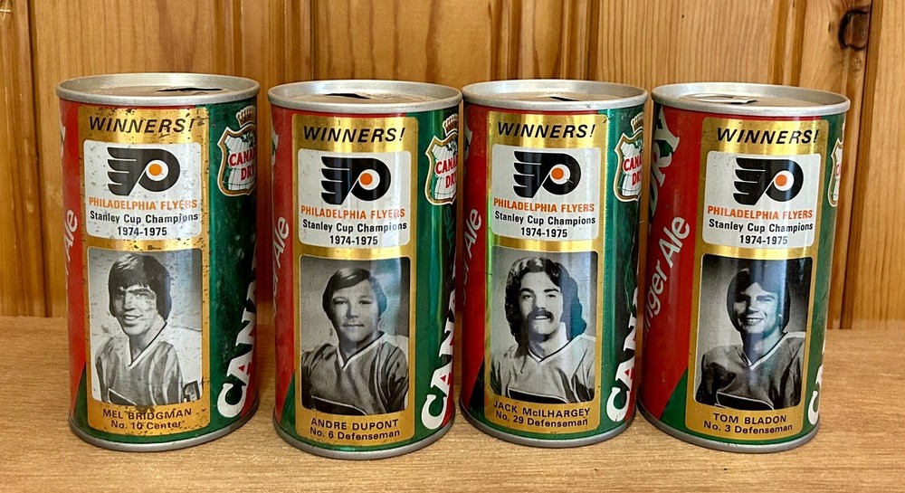 4- CANADA DRY 1974~1975 PHILADELPHIA FLYERS CANS