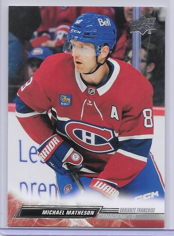 2022-23 UD Extended Series Michael Matheson French Variant SP Insert Canadiens