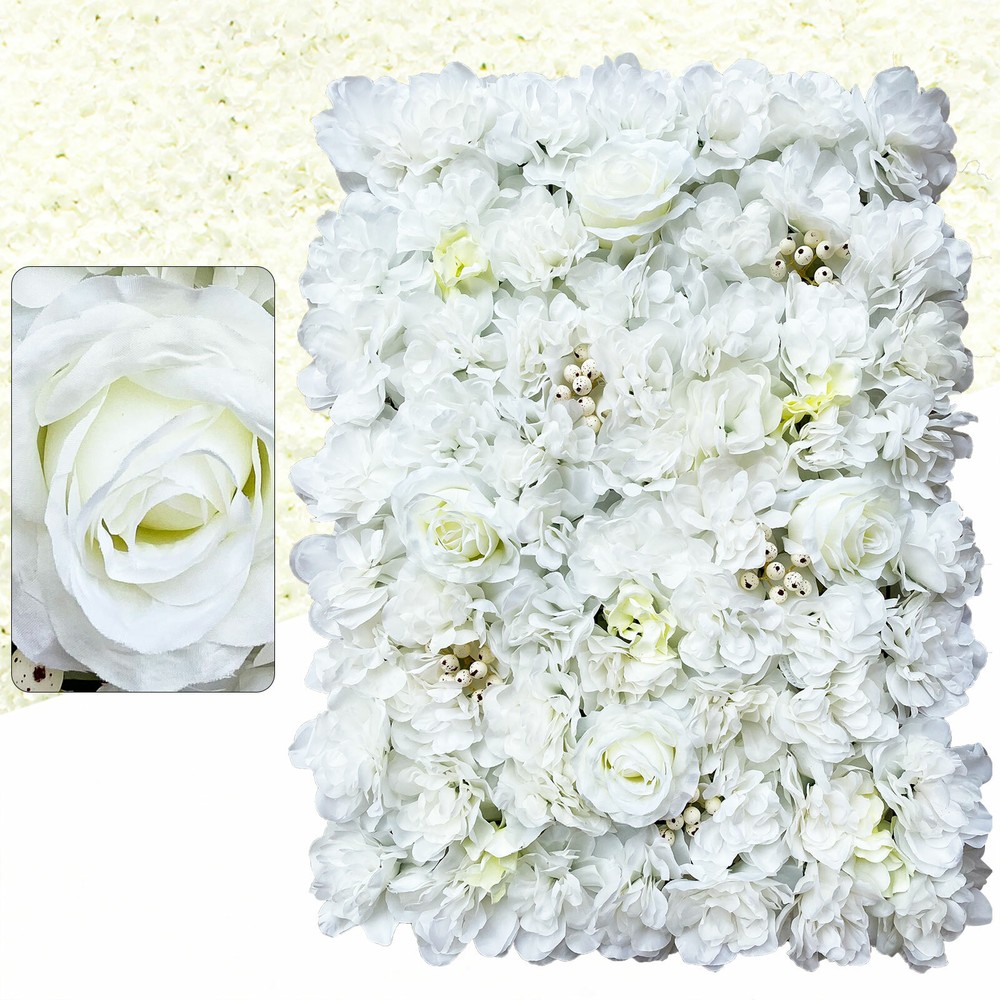 12x Artificial Flower Wall Panel Wedding Event Party Backdrop Flower Wall Panel