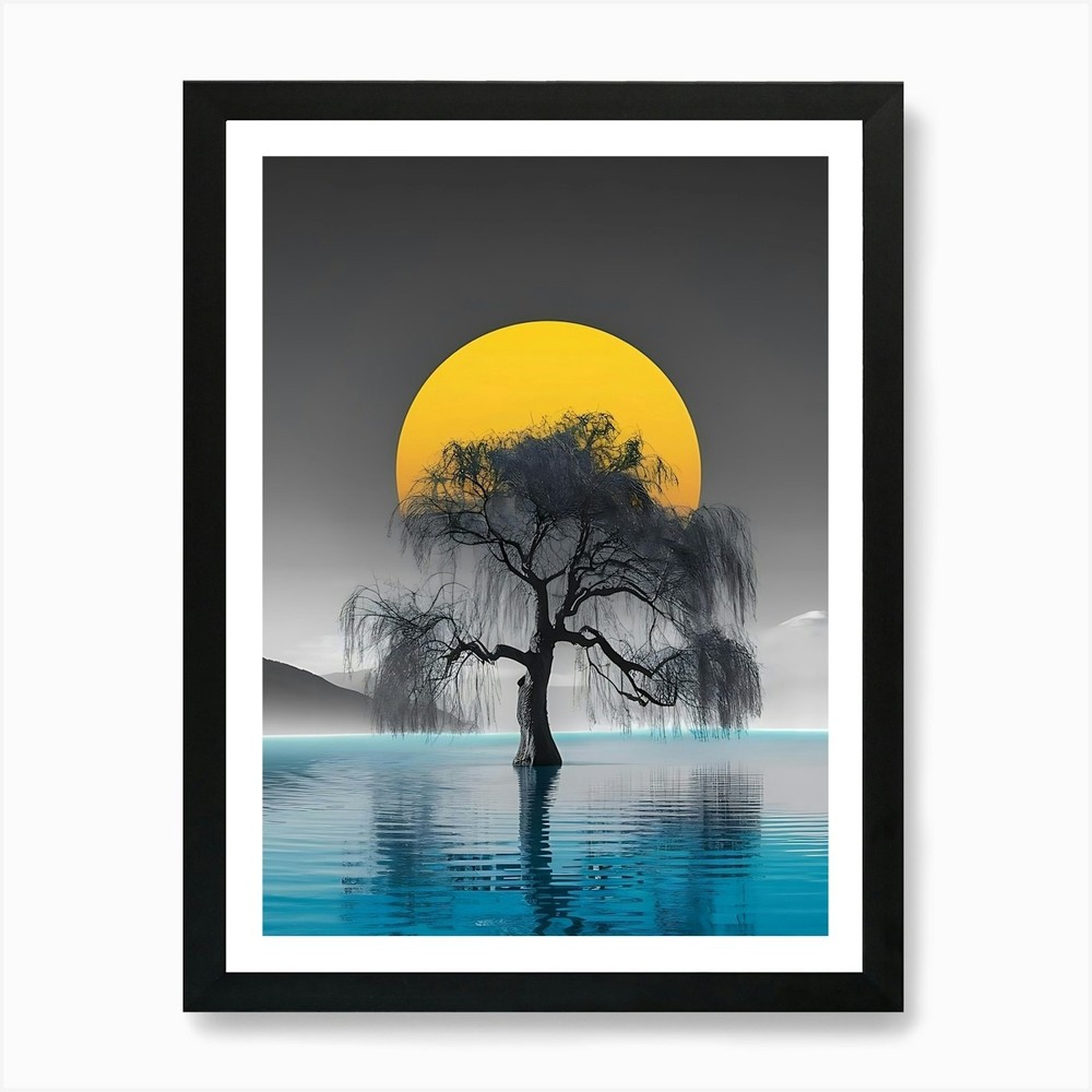 Tree in Water 1 Framed Art Print Canvas Wall Decor Picture