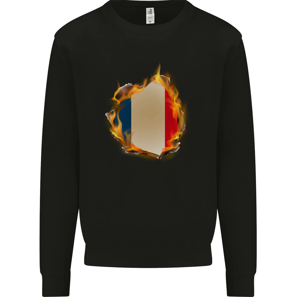 The French Tricolour Flag Fire France Mens Sweatshirt Jumper