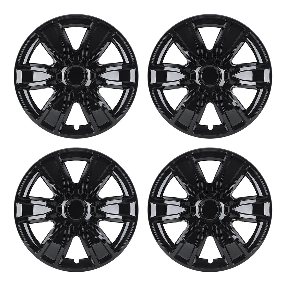 4PCS Black Lacquer Hub Caps 15” Wheel Cover For Toyota Corolla Nissan Chevrolet