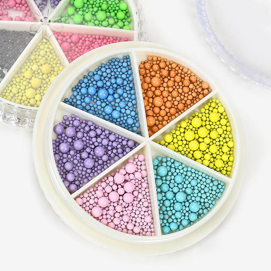 Cany Colors Nail Art Beads, 3D Macaron Caviar Beads for DIY Nail Decoration