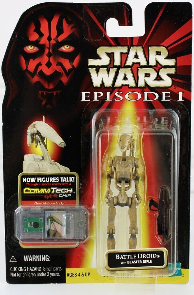 VINTAGE STAR WARS BATTLE DROID W BLASTER RIFLE ACTION FIGURE 1998 EPISODE 1 NEW
