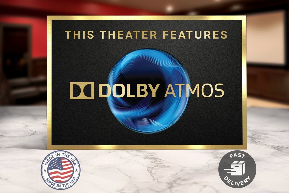 Dolby Atmos Home Movie Theater Sign | Cinema Sign | Theater Sign | Movie Room