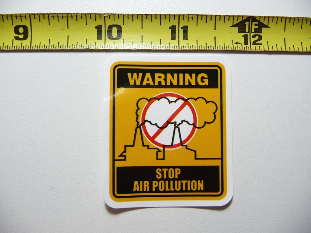 WARNING STOP AIR POLLUTION STICKER DECAL BUSINESS COMPANY POLICY BUILDING DOOR