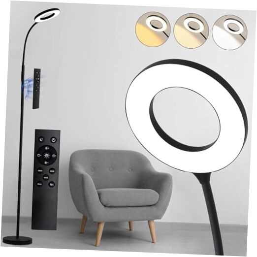 Modern LED Floor Lamp with 3 Color Temperatures for Reading & Bright Lighting
