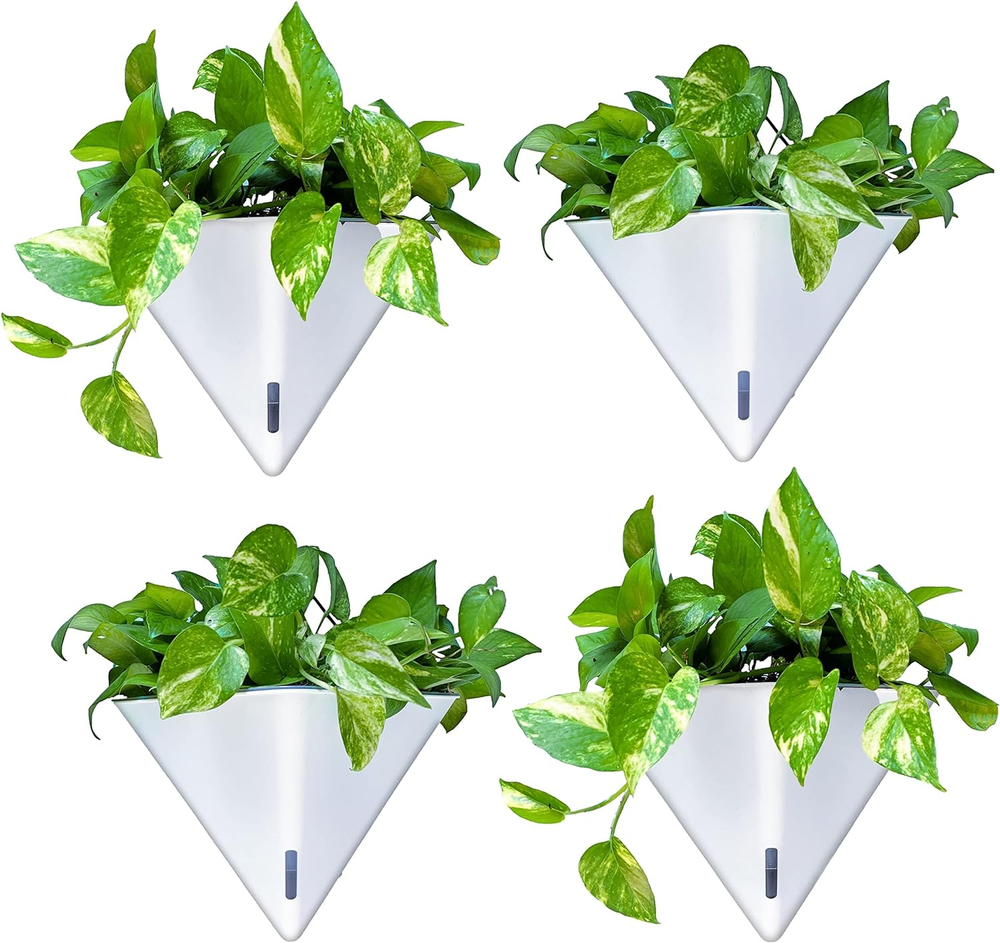 Lalagreen Wall Planters for Indoor Plants - 4 Pack, 12 Inch Large Self Watering