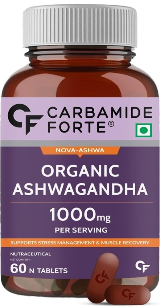 Carbamide Forte Organic Ashwagandha 1000mg  | Stress & Anxiety Relief -60 Tab