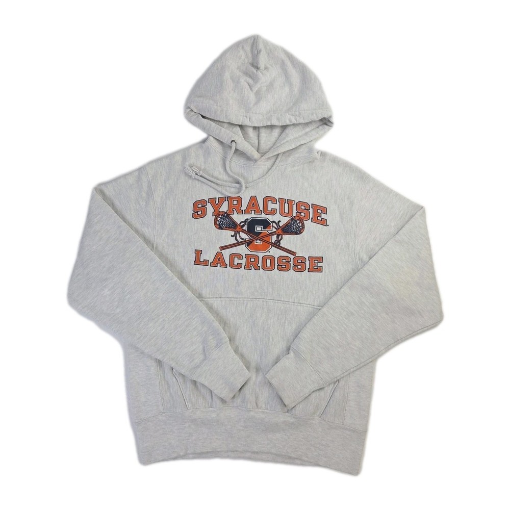 Vintage Syracuse University Lacrosse Reverse Weave Gray Men's Hoodie Sz Medium