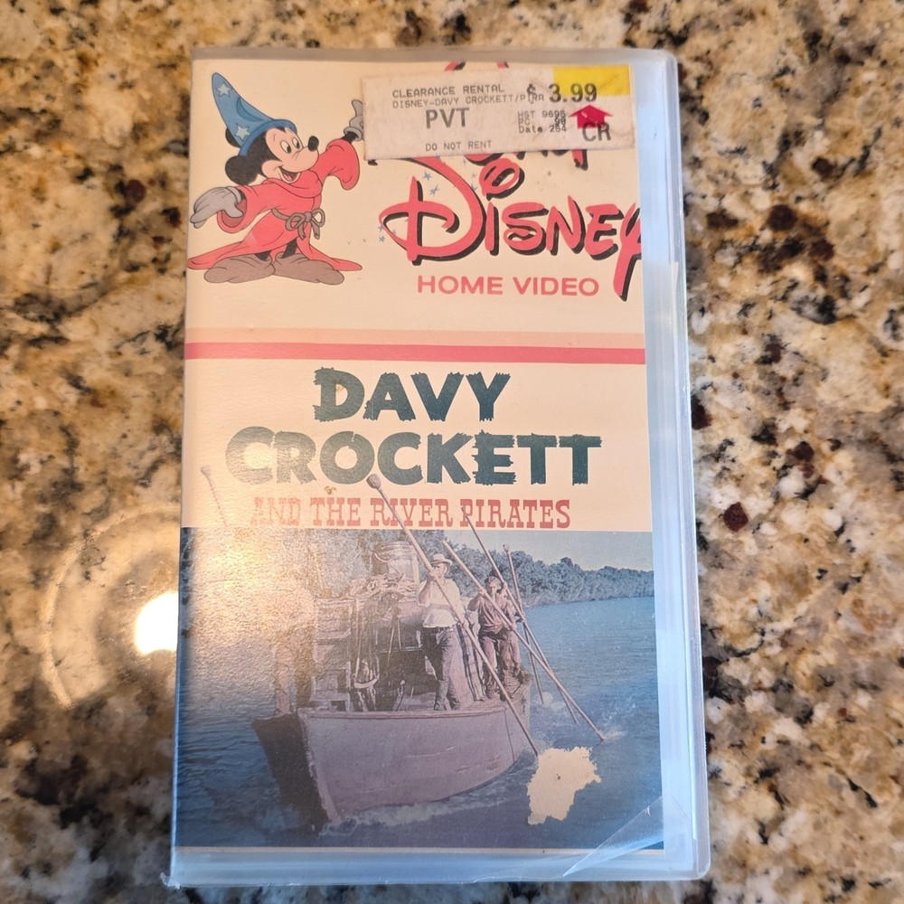 Walt Disney Home Video Davy Crockett River Pirates VHS NTSC Fess Parker Buddy E…