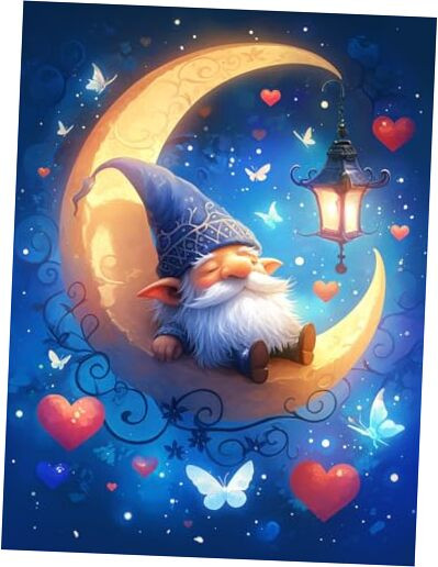 5D Diamond Painting Kits Dwarf - DIY Diamond Art Kits for Adults Moon, Full