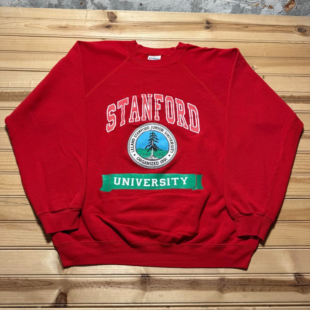 Vintage 80s Leland Stanford Junior University Crewneck Sweatshirt USA Made - XL