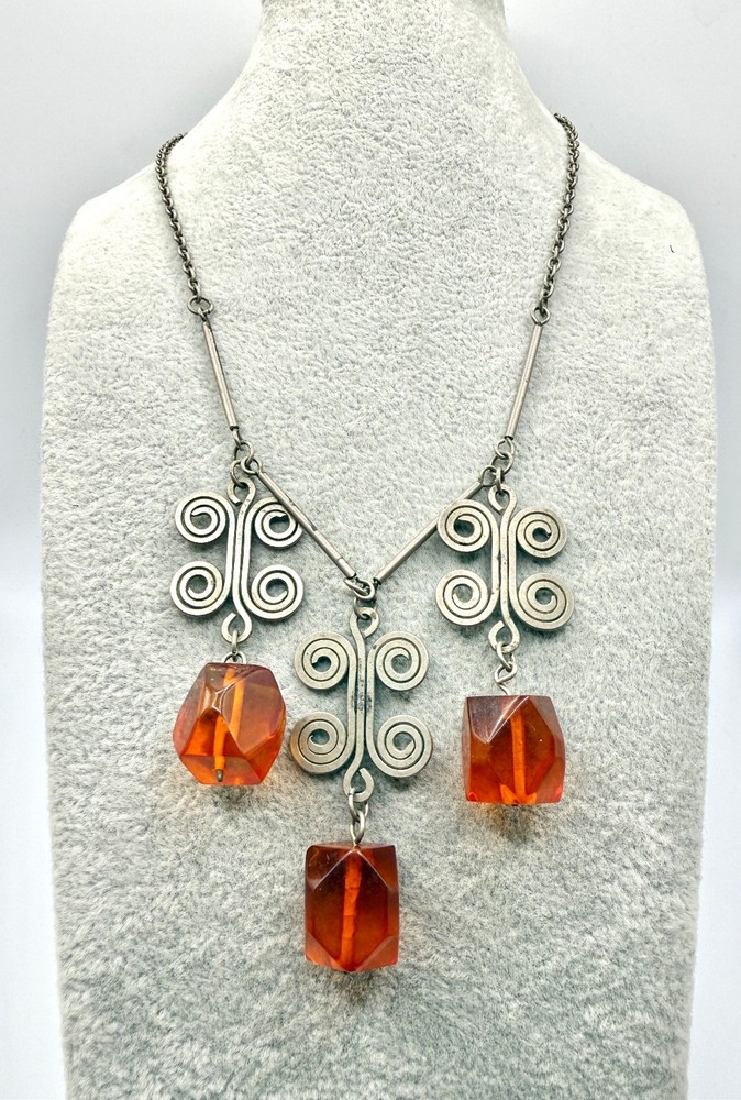 Old Antique Vintage Natural Baltic Amber Necklace.Women's jewelry USSR