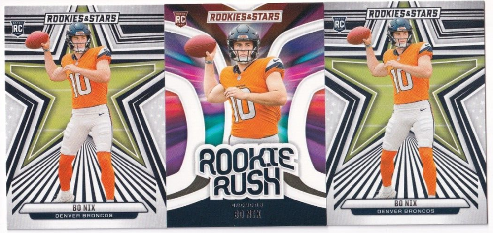 Bo Nix 2024 Panini Rookies & Stars Rookie Rush Lot #108 Broncos RC