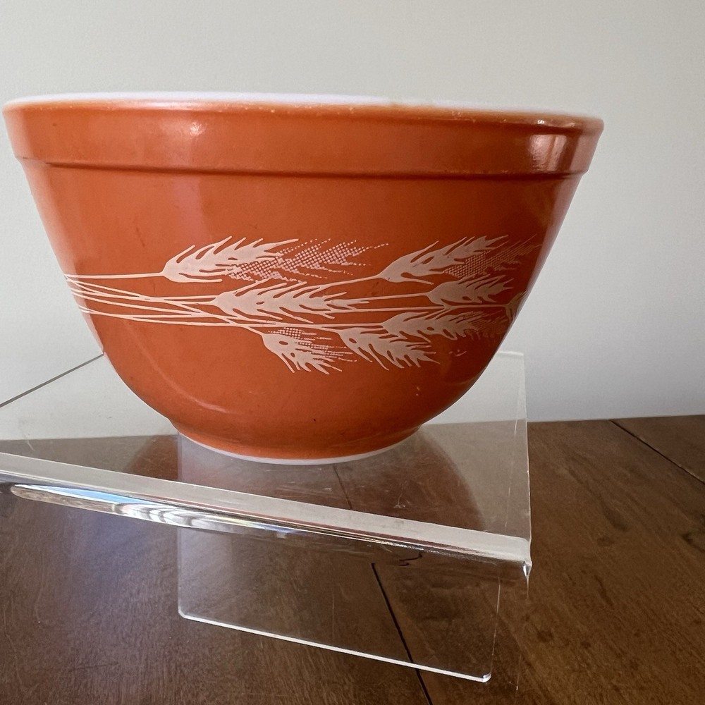 VTG Pyrex Orange Autumn Harvest Wheat #401 Mixing Nesting Bowl 750 ml