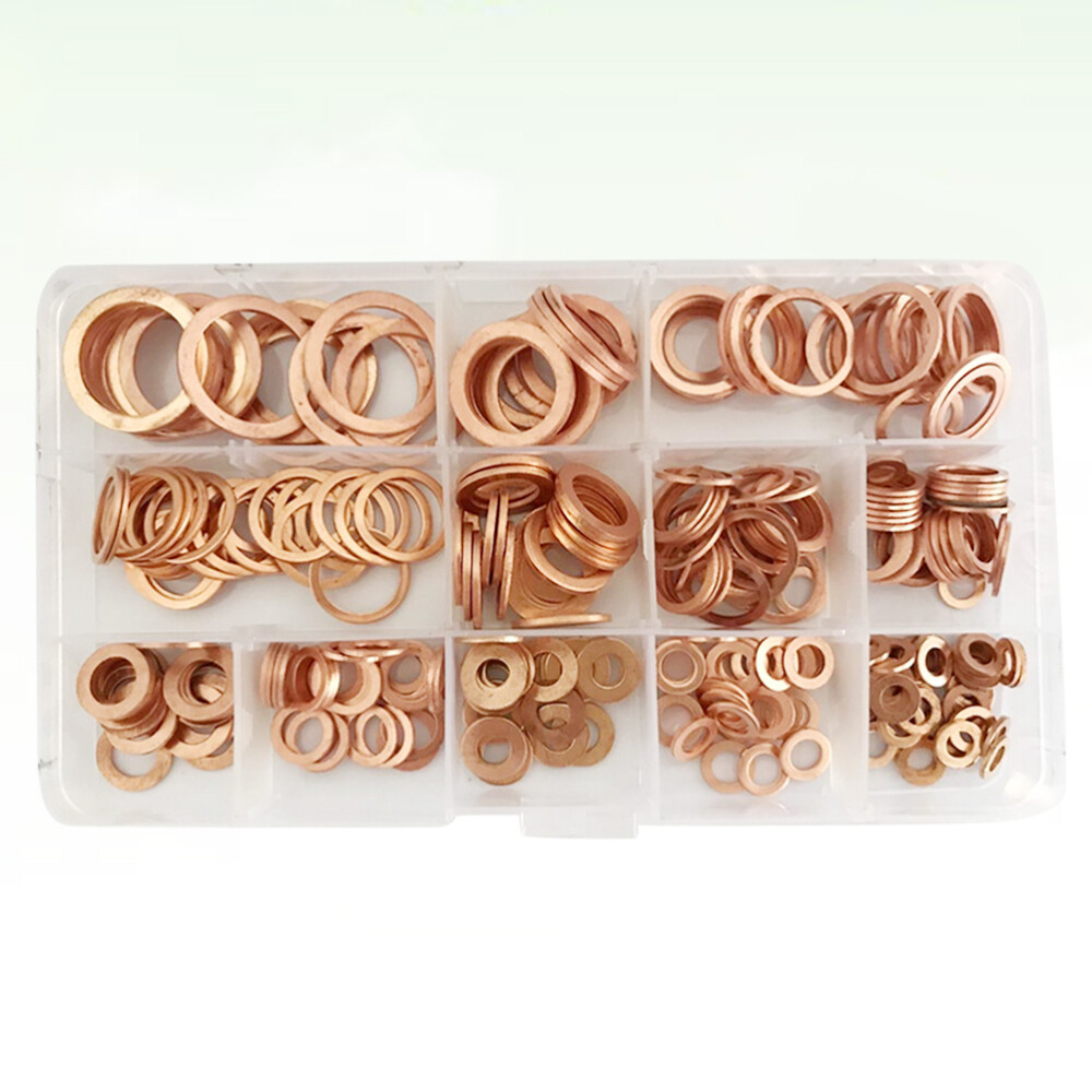 300PCS Flat Washers Assortment Copper Washers Assortment Air Pumps Washers