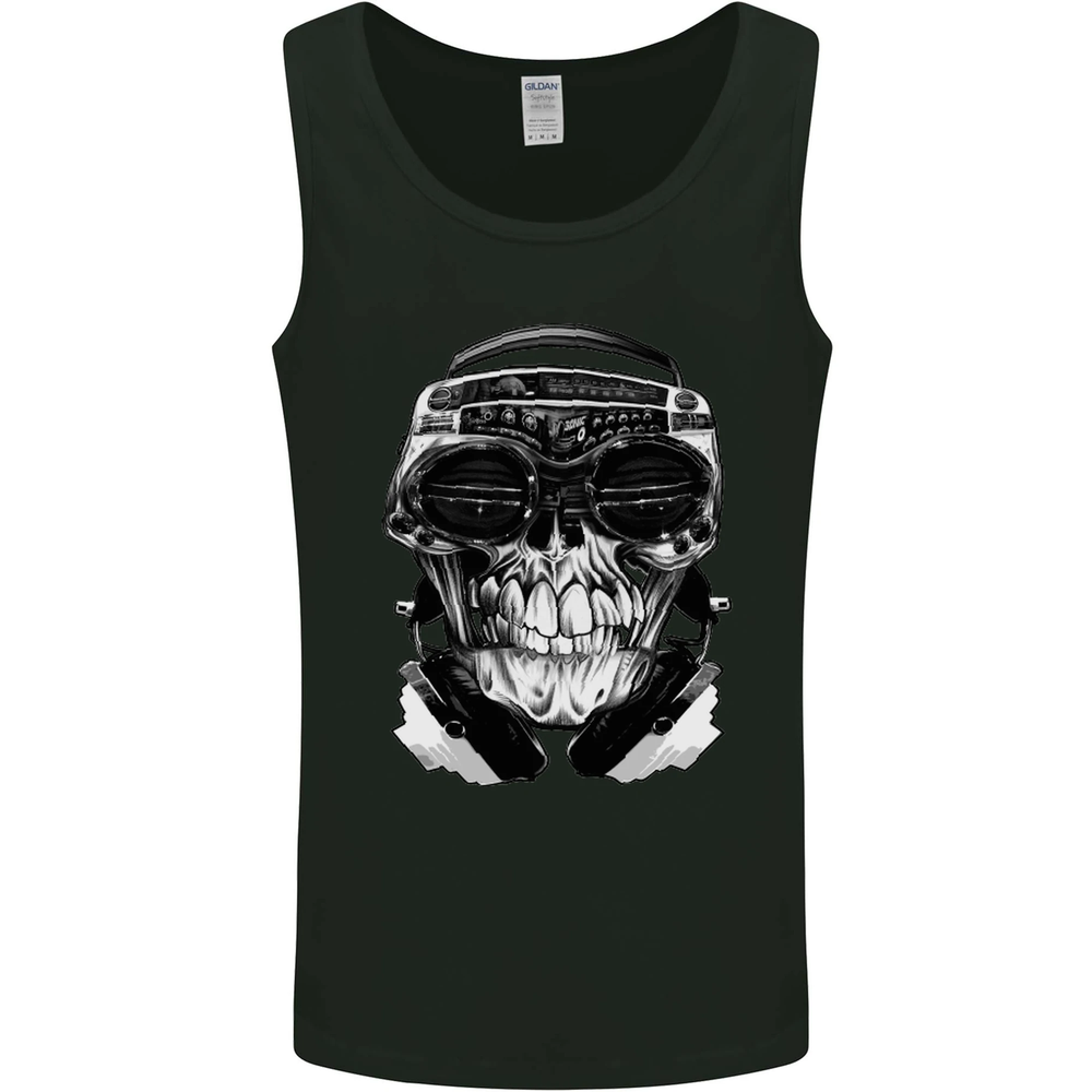 Ghetto Blaster Skull Mens Vest Tank Top