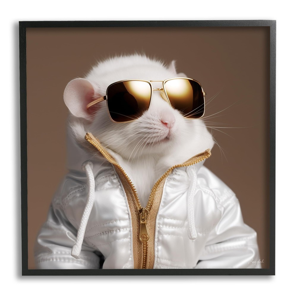 Fashionable White Framed Giclee Art by Roozbeh