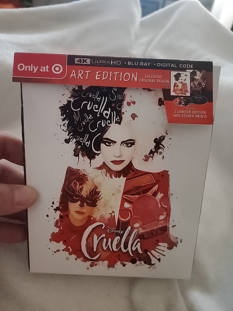 Disney’s Cruella (Target Exclusive) 4K Ultra HD + Blu-ray W/Art Prints & J Card
