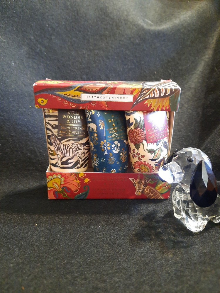 Heathcote & Ivory Wild Wonder & Joy Hand Cream Gift Set of 3 Travel Size 1.01 oz Each Sealed