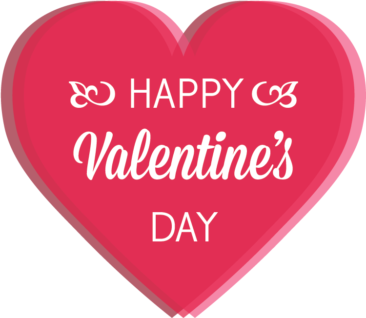 Happy Valentine's Day Two Heart Car Bumper Sticker Decal